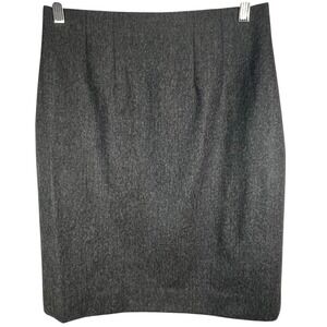 Lands End Women's‎ Gray Wool Pencil Lined Career Minimalist Skirt Size 6